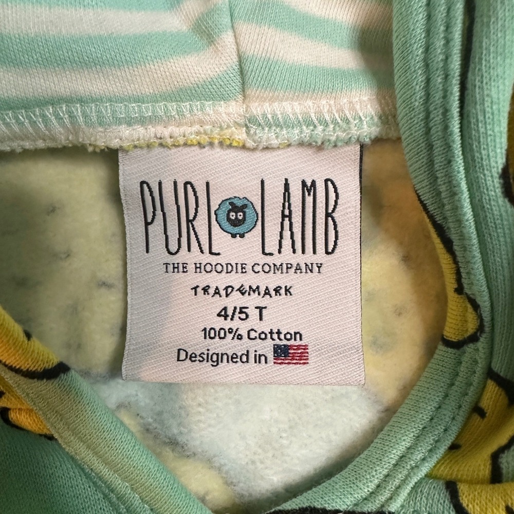 Purl Lamb Lemon Print Hooded Romper 4/5T Toddler Boys Girls Unisex Outfit - Picture 7 of 9